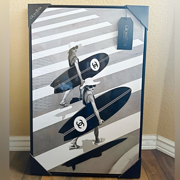 CHANEL SURFER GIRLS FRAMED WALL ART - Picture 1 of 12